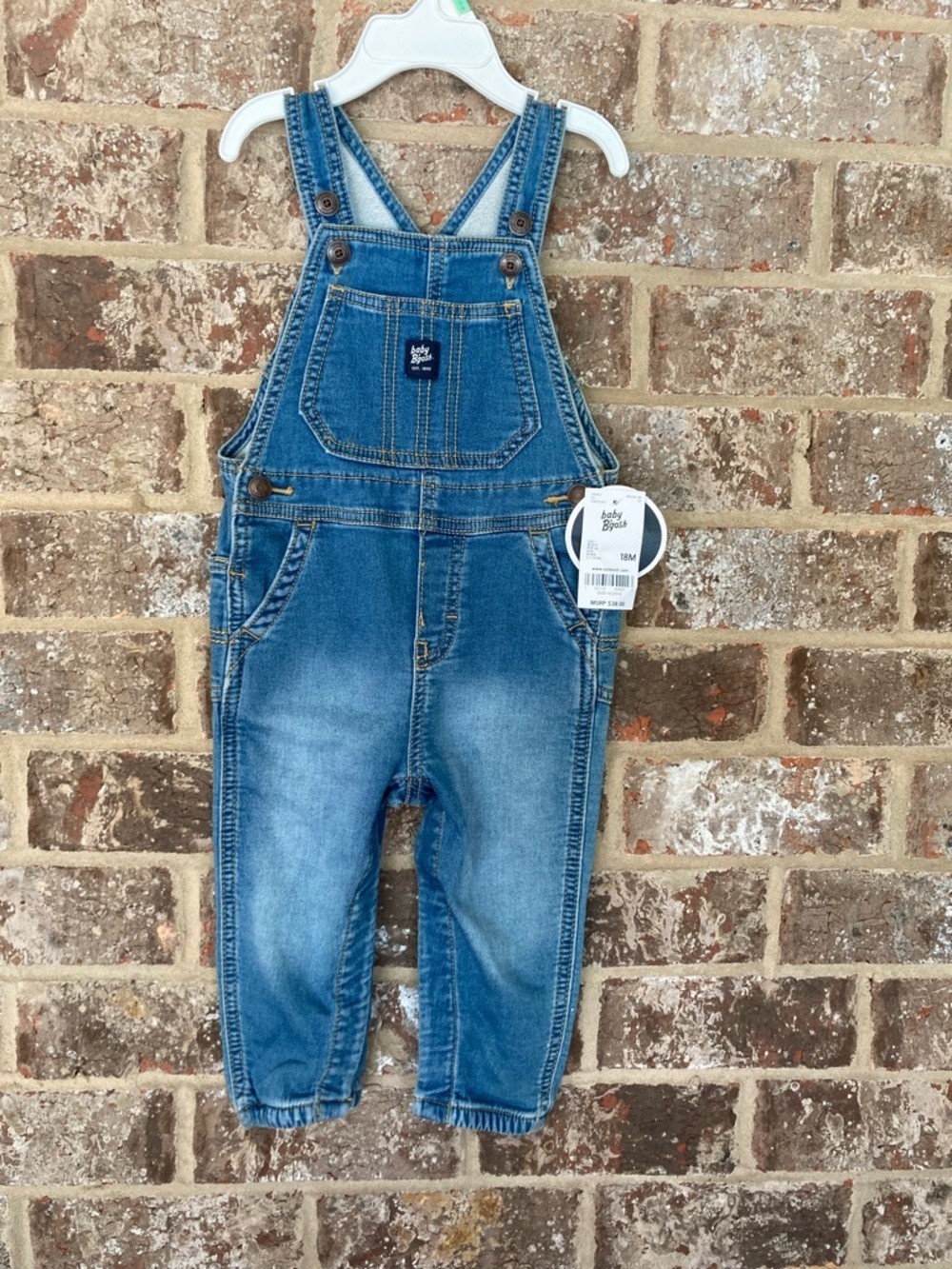 Osh Gosh B'Gosh jean overalls bibs size 18months NWT unisex